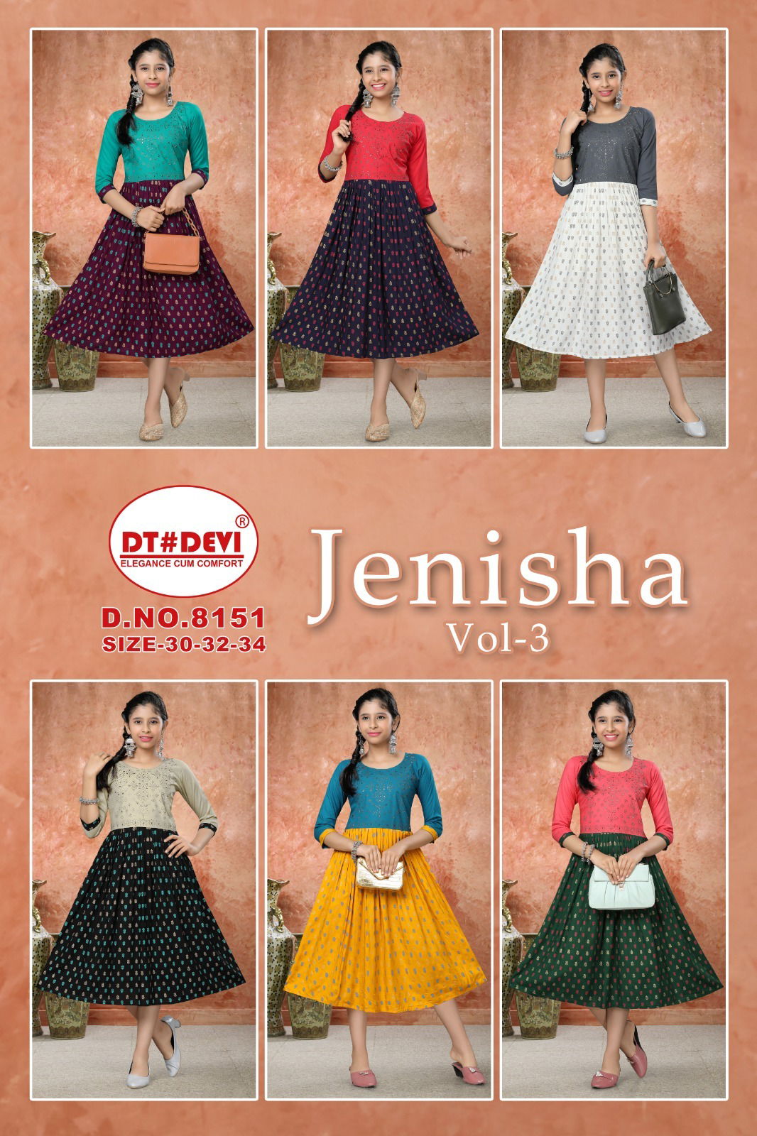 Jenisha Vol 3 Girls Anarkali Kurti  Kids Catalog
